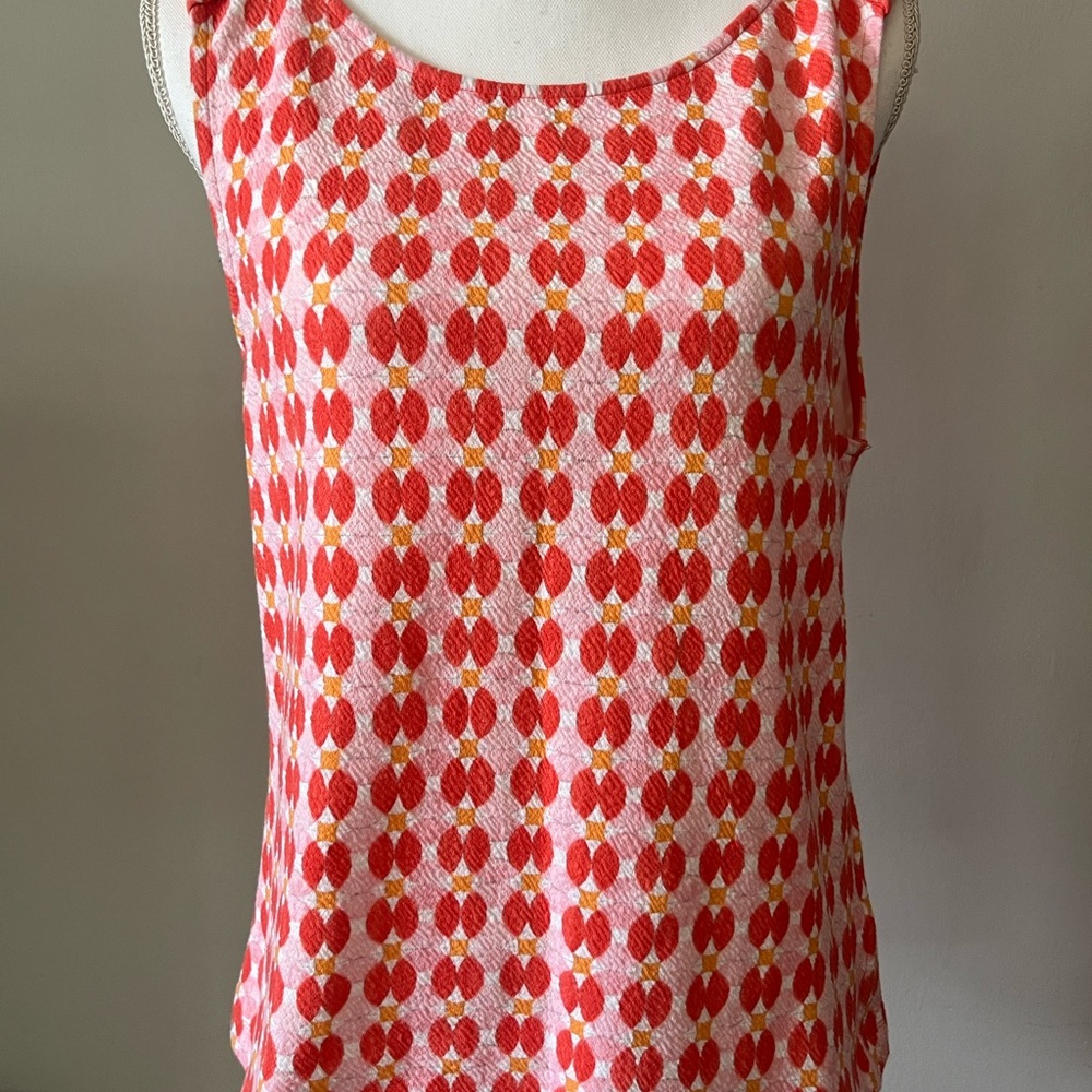 Maeve Mina pink and yellow geo print tank top size large